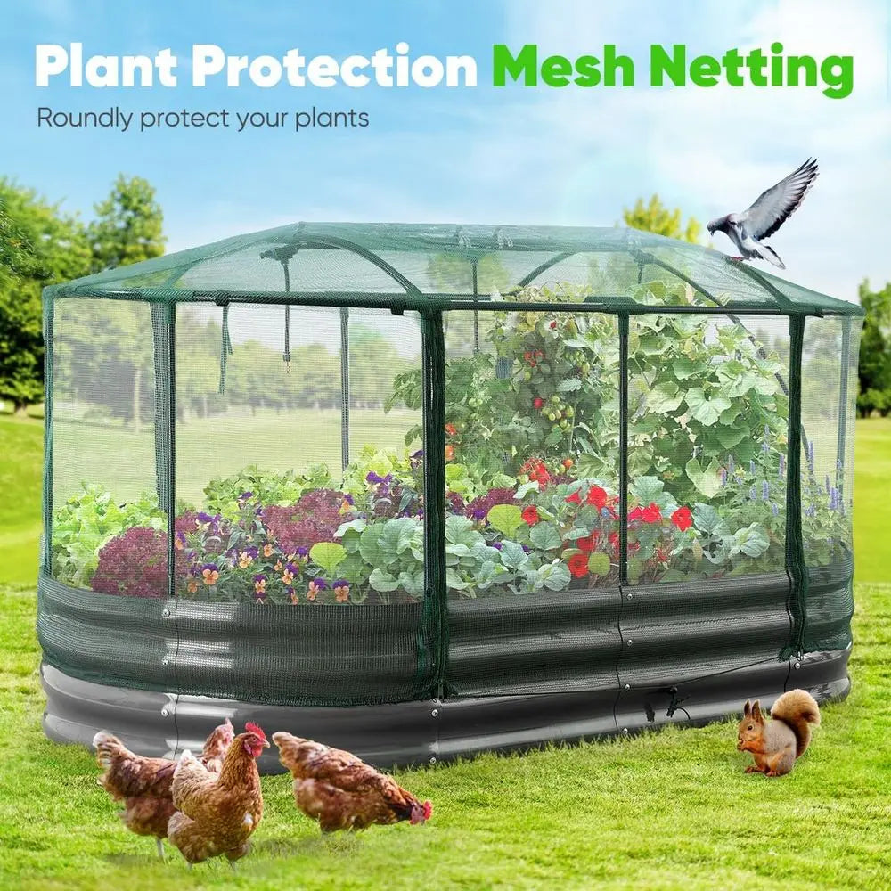 Raised Garden Bed Kit With Self Watering System Mesh Cover