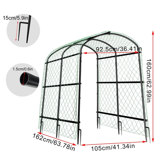 Wisfor U Shaped Metal Tall Garden Plant Trellis Grow Support