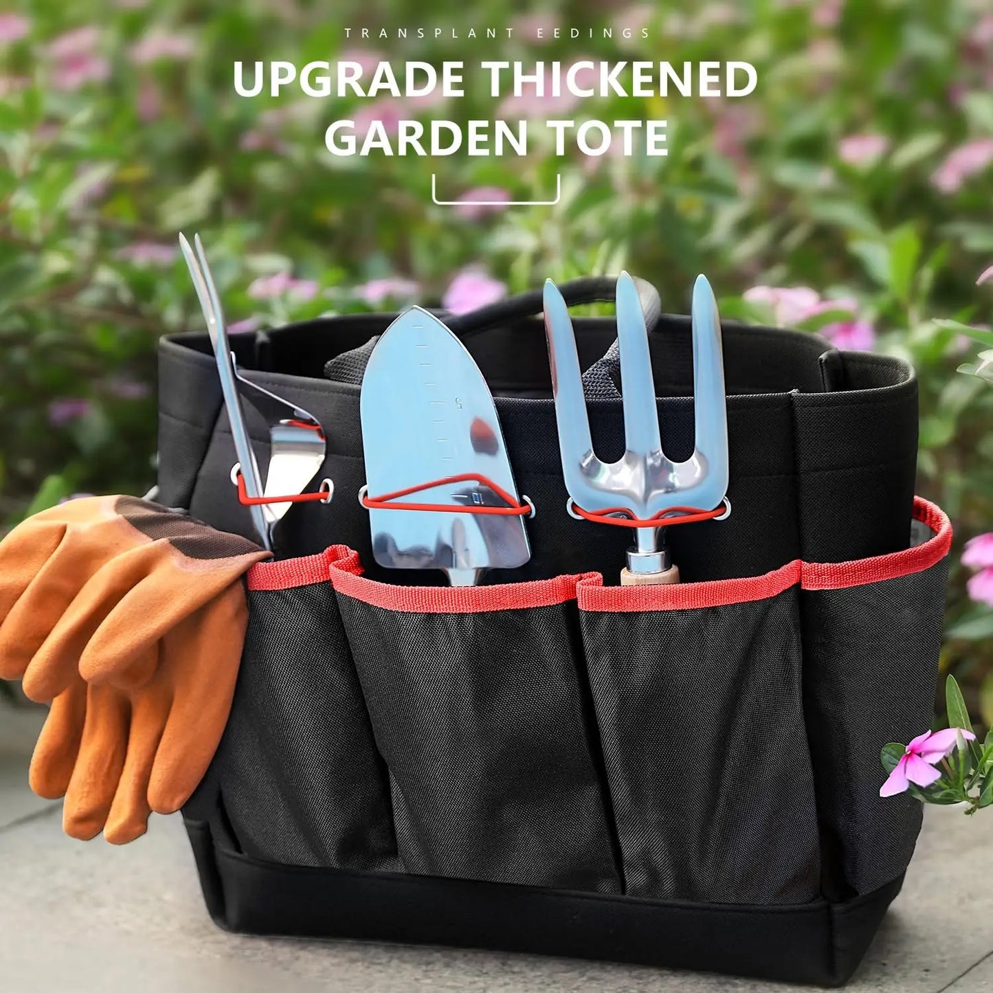 9-Piece Heavy Duty Gardening Hand Tools Set With Organizer Bag Rust-Proof