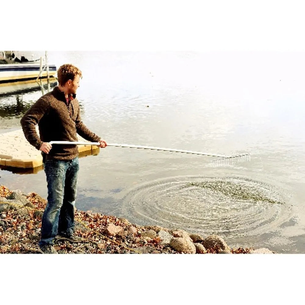 Garden Rake With 30 Four Inch Round Aluminum Tines