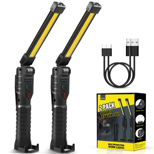 KEPEAK 2Pack Rechargeable Camping LED Work Light With Magnetic