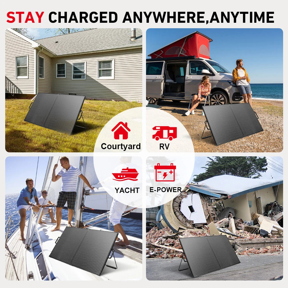 DOKIO 100W Portable Foldable Solar Panel Kit With 12V Controller