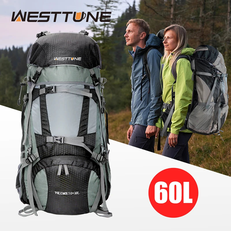 WEST TUNE Explorer Internal Frame Backpack With Rain Cover Hiking