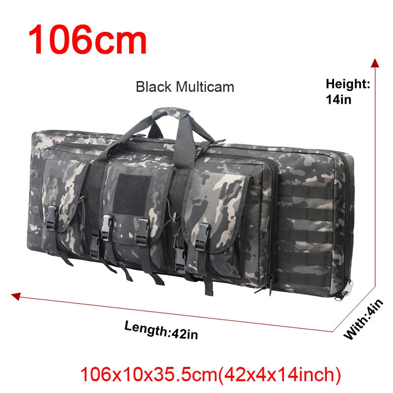 LQARMY Tactical Double Rifle Case Molle Gun Bag Sniper