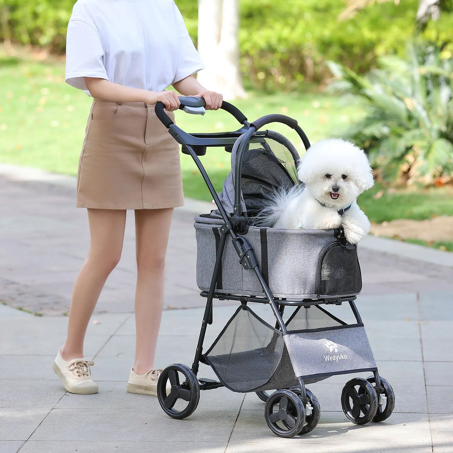 3 in 1 Pet Stroller With Removable Carrier All Terrain Waterproof