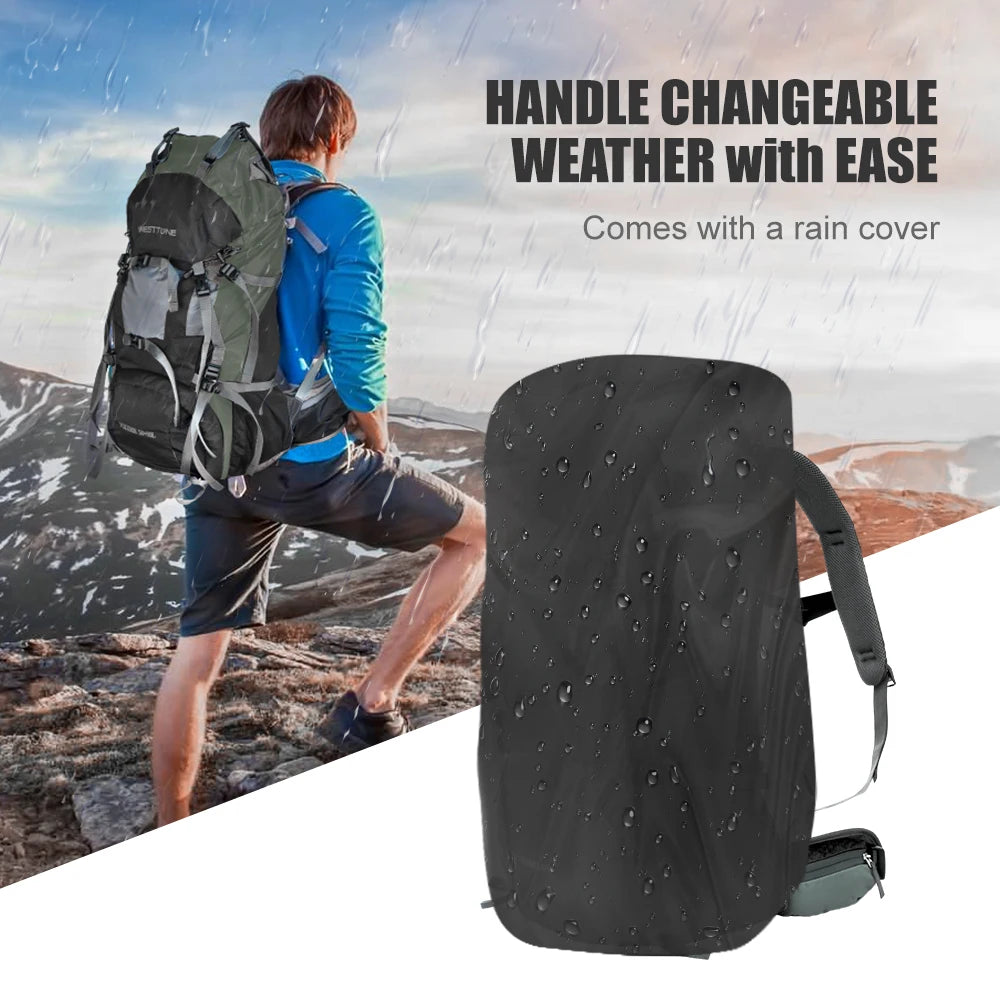 WEST TUNE Explorer Internal Frame Backpack With Rain Cover Hiking