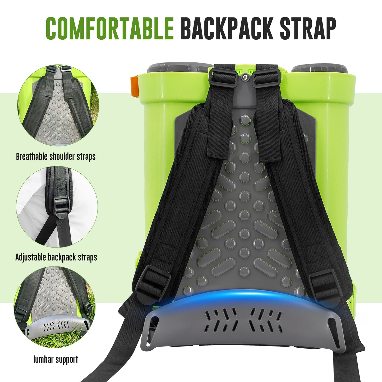 SYLSTAR Battery Powered Backpack Sprayer 100 PSI 5 Nozzles