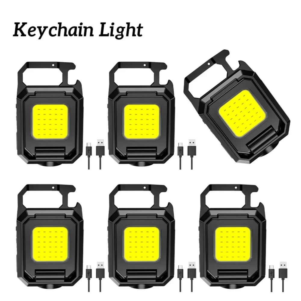 1p XPE Pocket Flashlight 1000LM COB LED Emergency Lamp 800mAh Type-C USB Rechargeable IPX4 Waterproof for Outdoor Camping Hiking