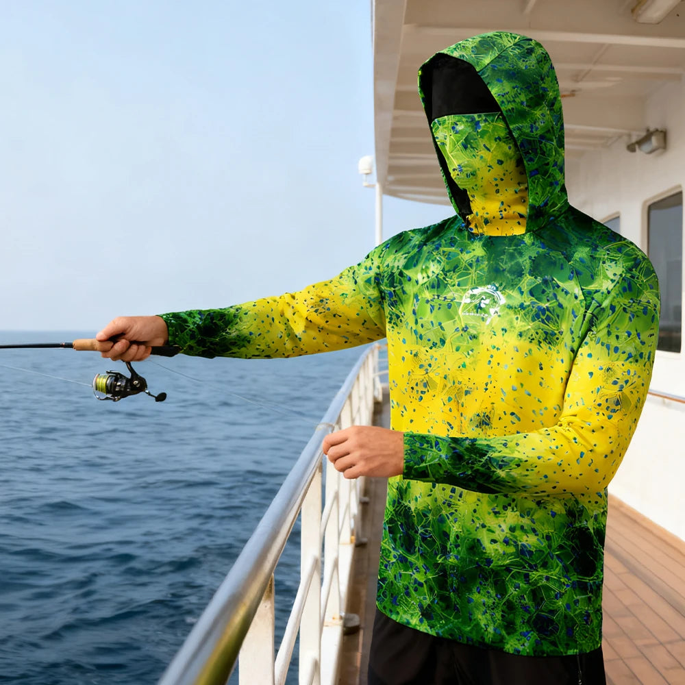 Fishing Hoodie For Men Long Sleeve Sun Protection Performance Shirt