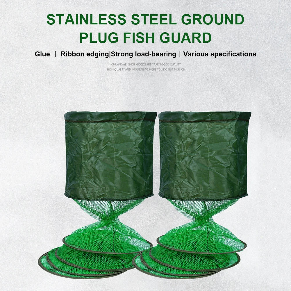 Telescopic Fyke Net Stainless Steel Ring Folding Fishing Net Fishing Trap Net Outdoor Fishing Gear