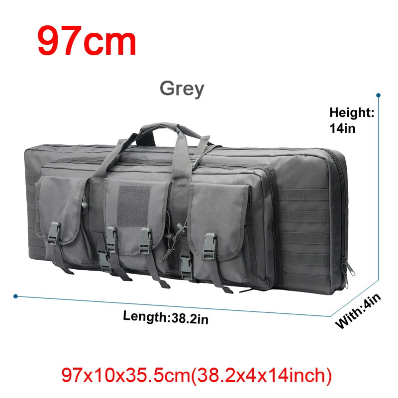 LQARMY Tactical Double Rifle Case Molle Gun Bag Sniper
