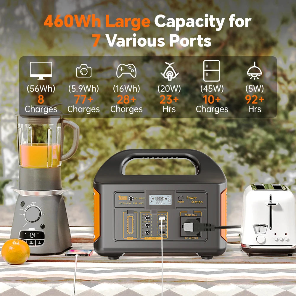 GaiaRay Portable Power Station 256Wh LiFePO4 Solar Generator For Camping