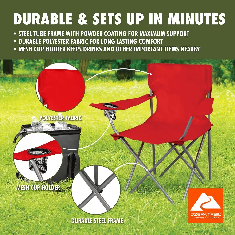 Ozark Trail Quad Folding Camp Chair With Side Cup Holder