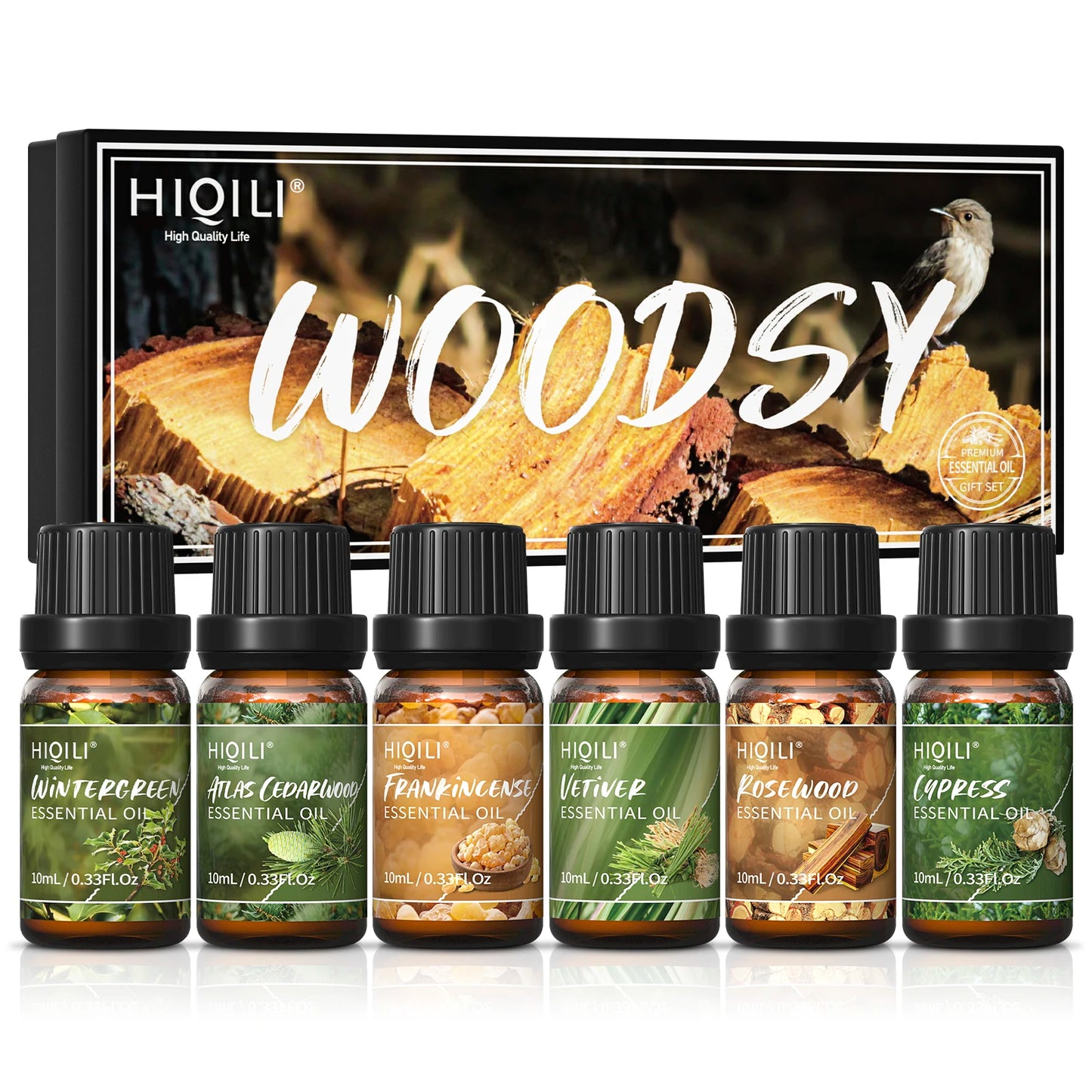 HIQILIE Woody Fragrance Oils Set 6 Pieces For Aromatherapy Diffuser