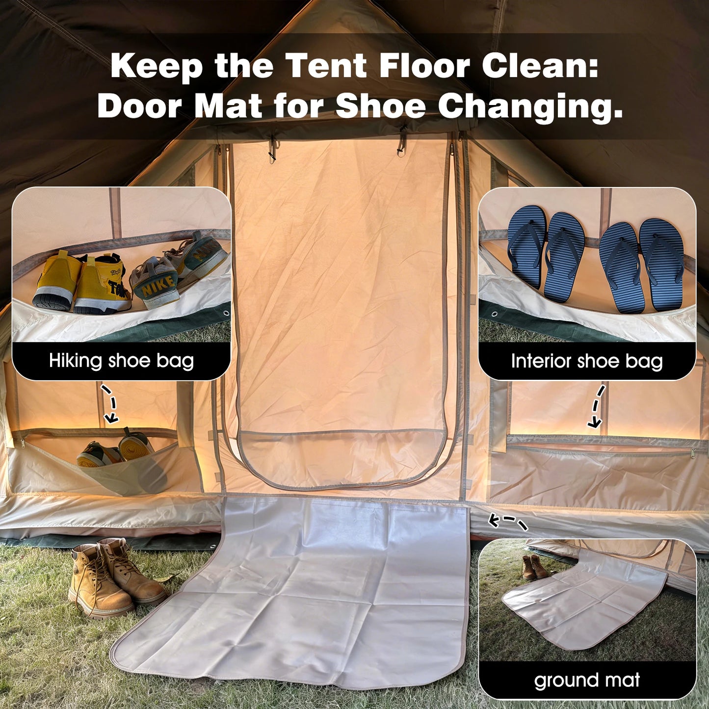 Inflatable Family Camping Tent With Stove Jack And AC Vent