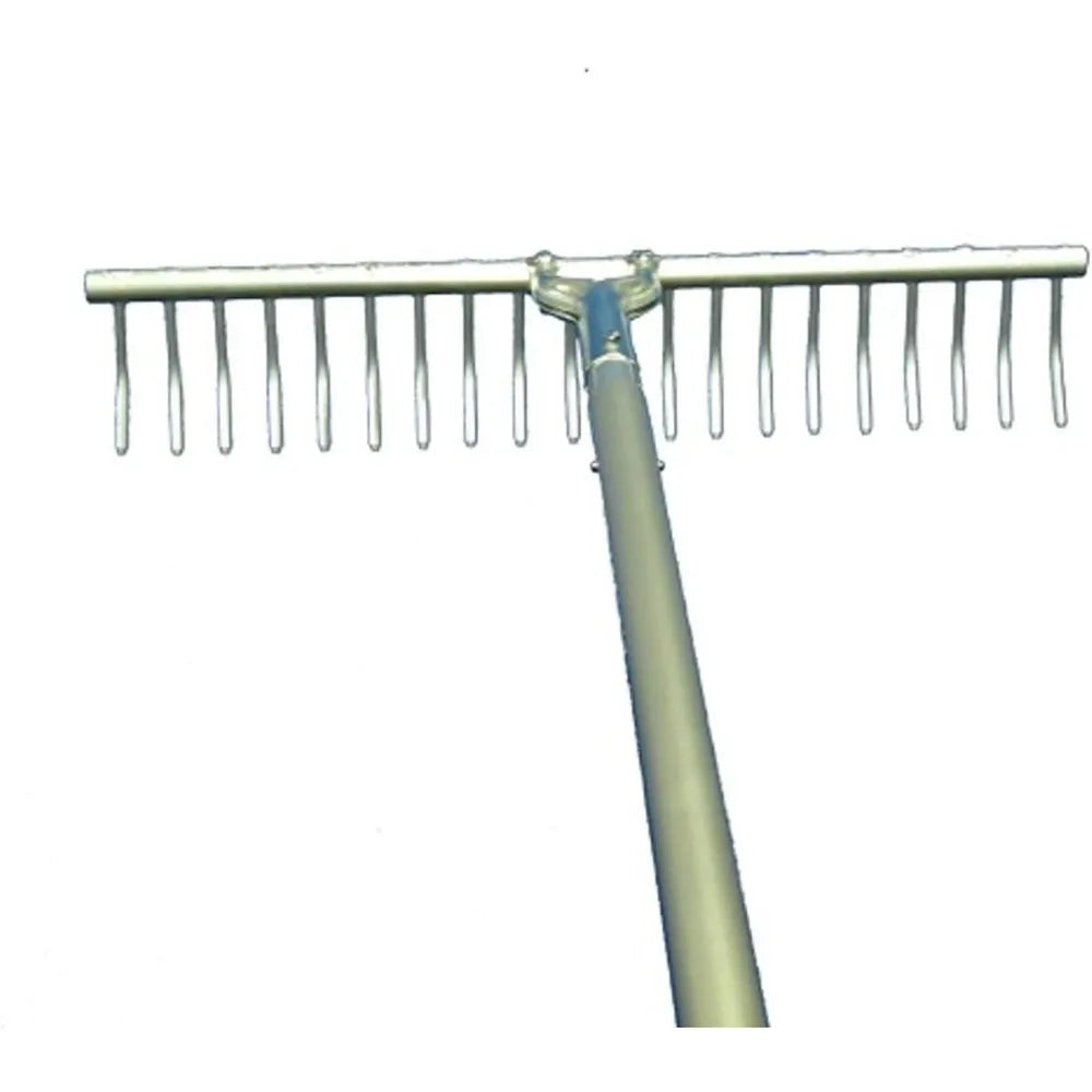Garden Rake With 30 Four Inch Round Aluminum Tines