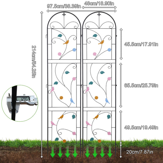 Iron Garden Trellis 2 Pack Outdoor Plant Fence Support