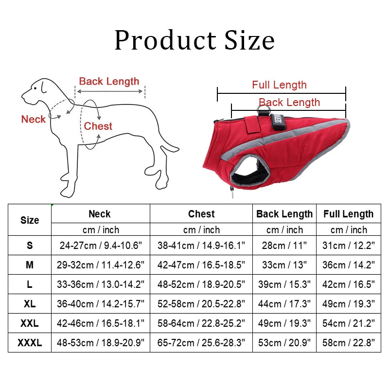 Warm Fleece Waterproof Winter Coat For Dogs