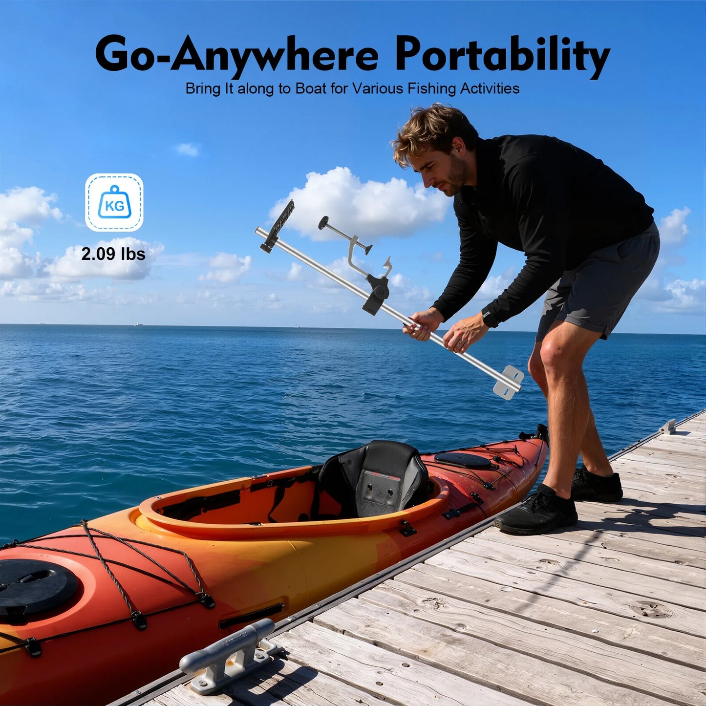 Portable Transducer Mount For Boat Kayak 360 Degree Fish Finder