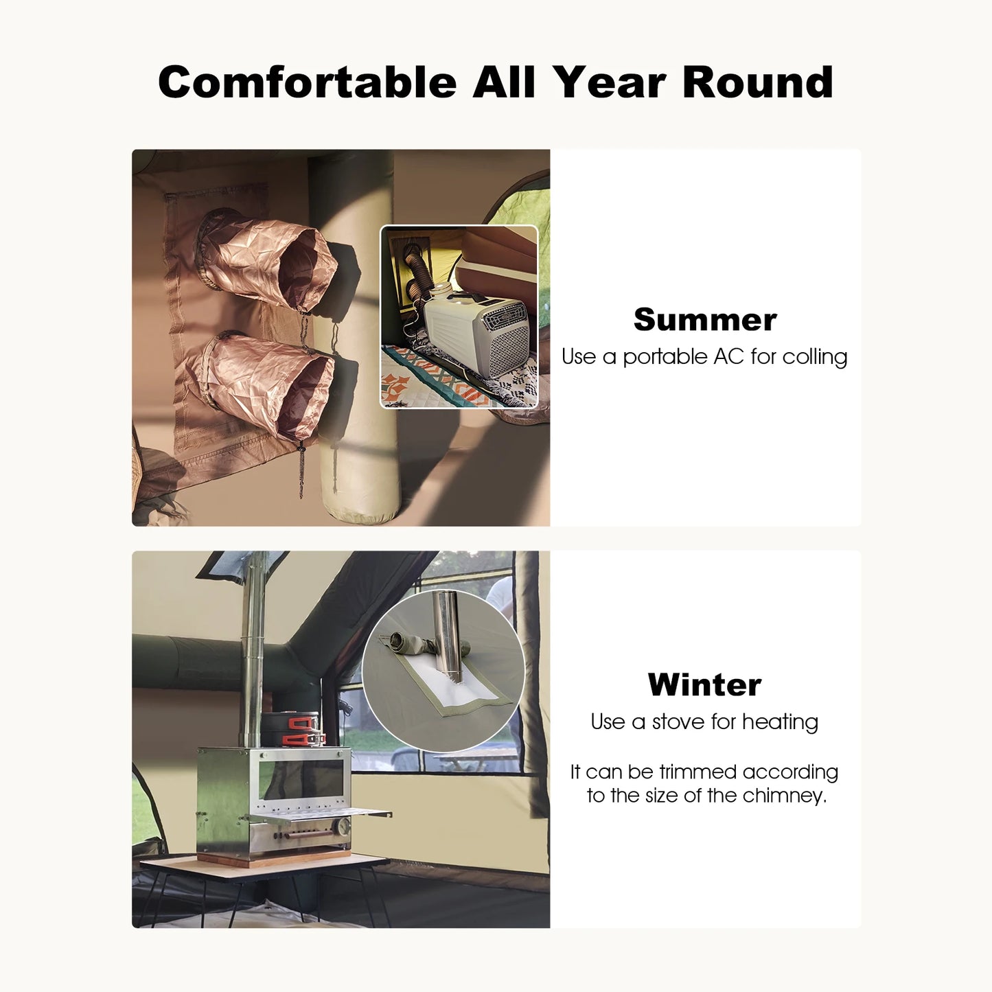 SENLEETO Waterproof Inflatable 4 Season Camping Tent For Glamping