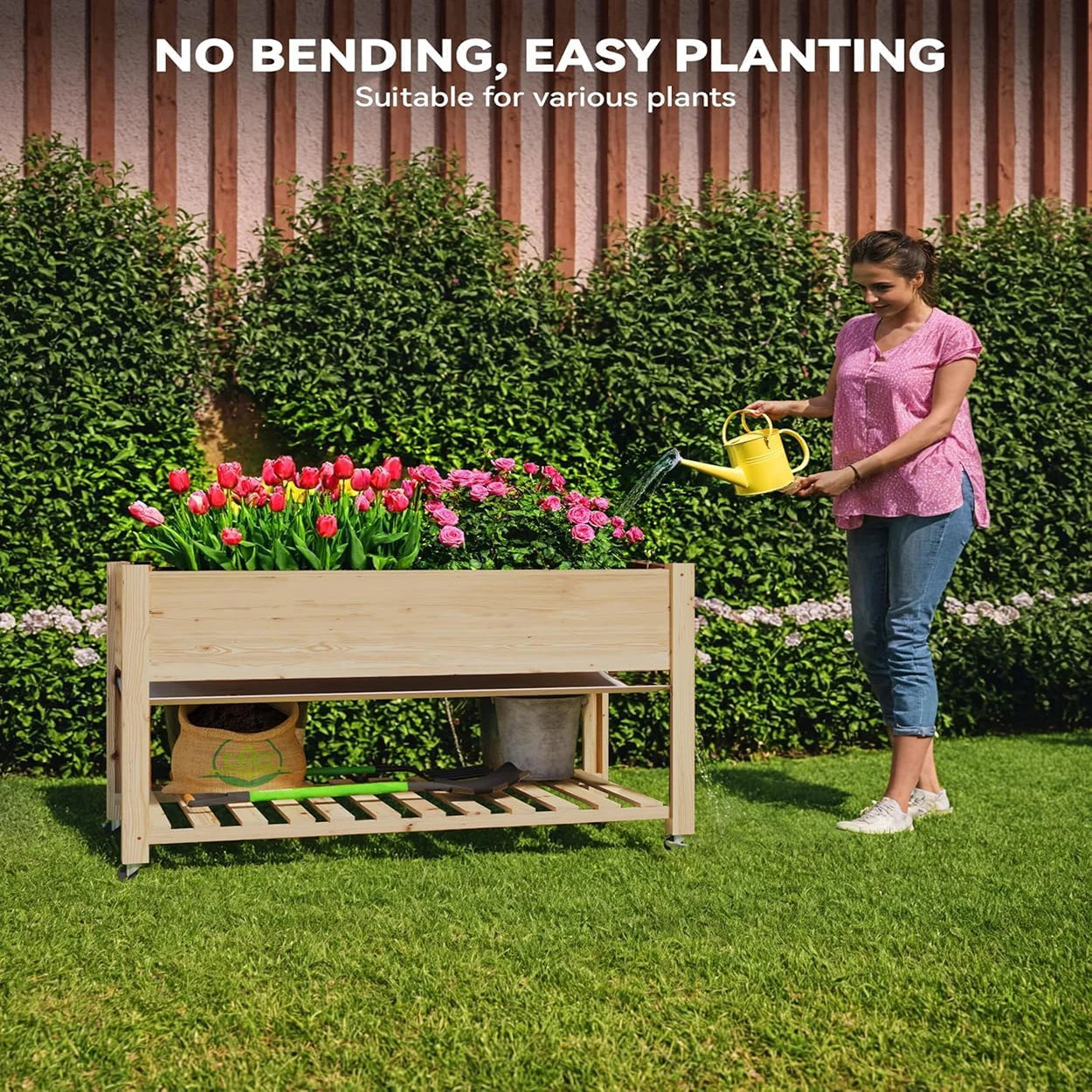 Wooden Raised Garden Bed With Legs Planter Box For Vegetables